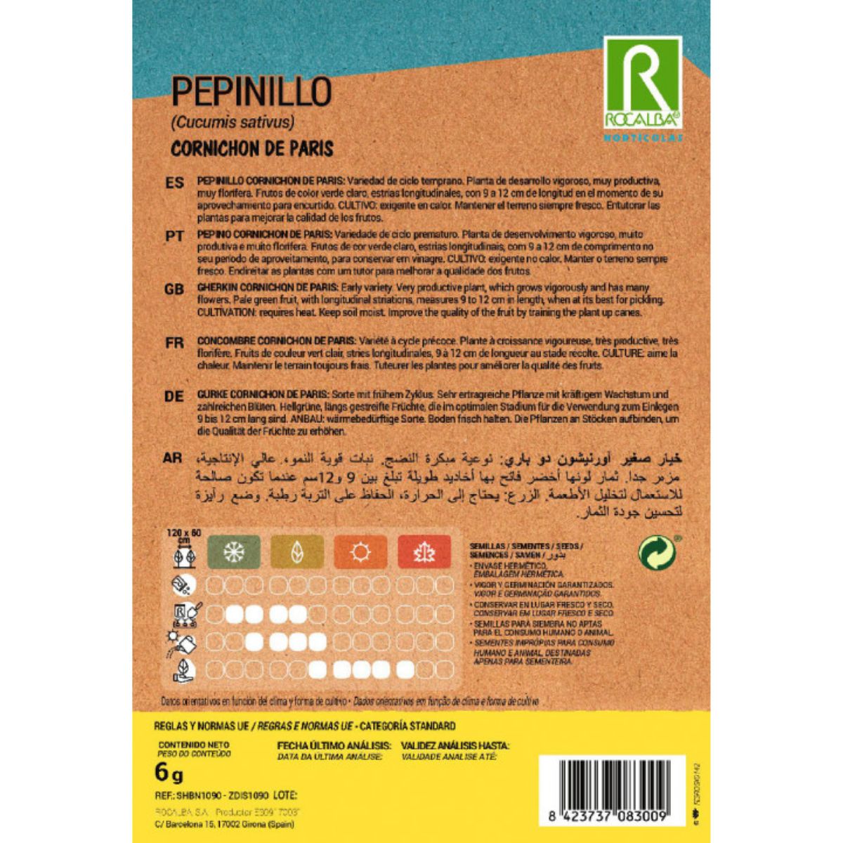 Sementes de pepino em conserva de Paris