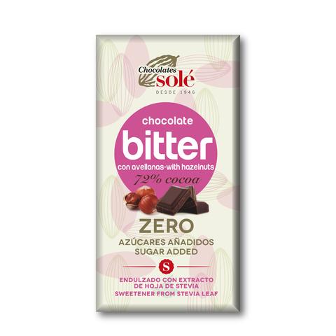 Barra de Chocolate Negro 72% com Stévia e Avelã 100g Solé
