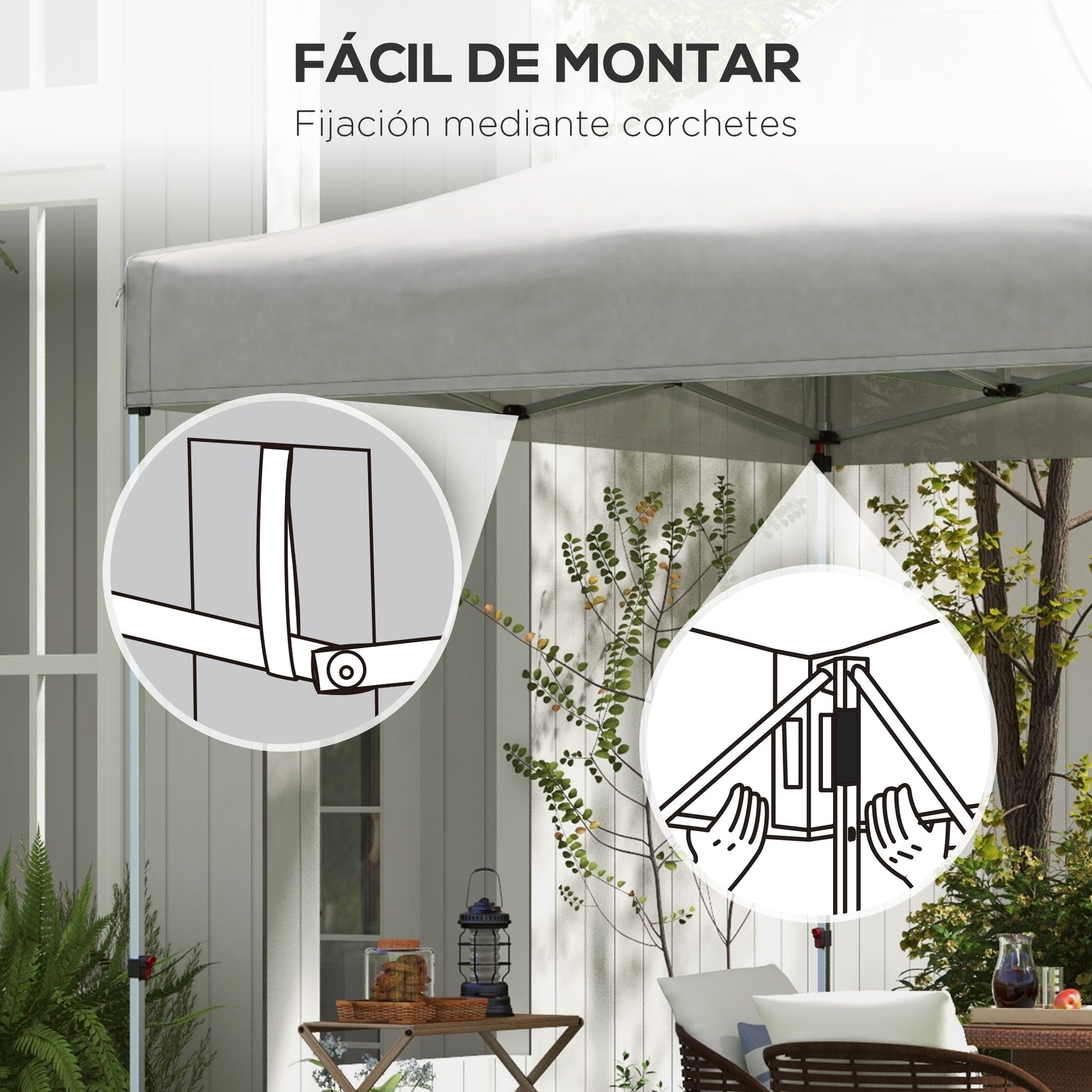 Outsunny Techo De Repuesto Para Carpa Plegable 3x3 M Impermeable Blanco_5