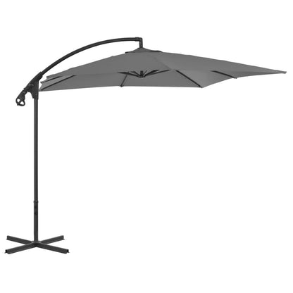 Vidaxl Sombrilla De Jardín Voladiza Palo De Acero Antracita 250x250 Cm_0