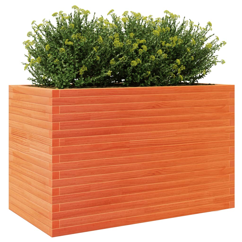 Jardinera Madera Maciza De Pino Marrón Cera 110x60x68,5 Cm_3