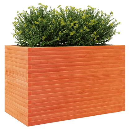 Jardinera Madera Maciza De Pino Marrón Cera 110x60x68,5 Cm_3