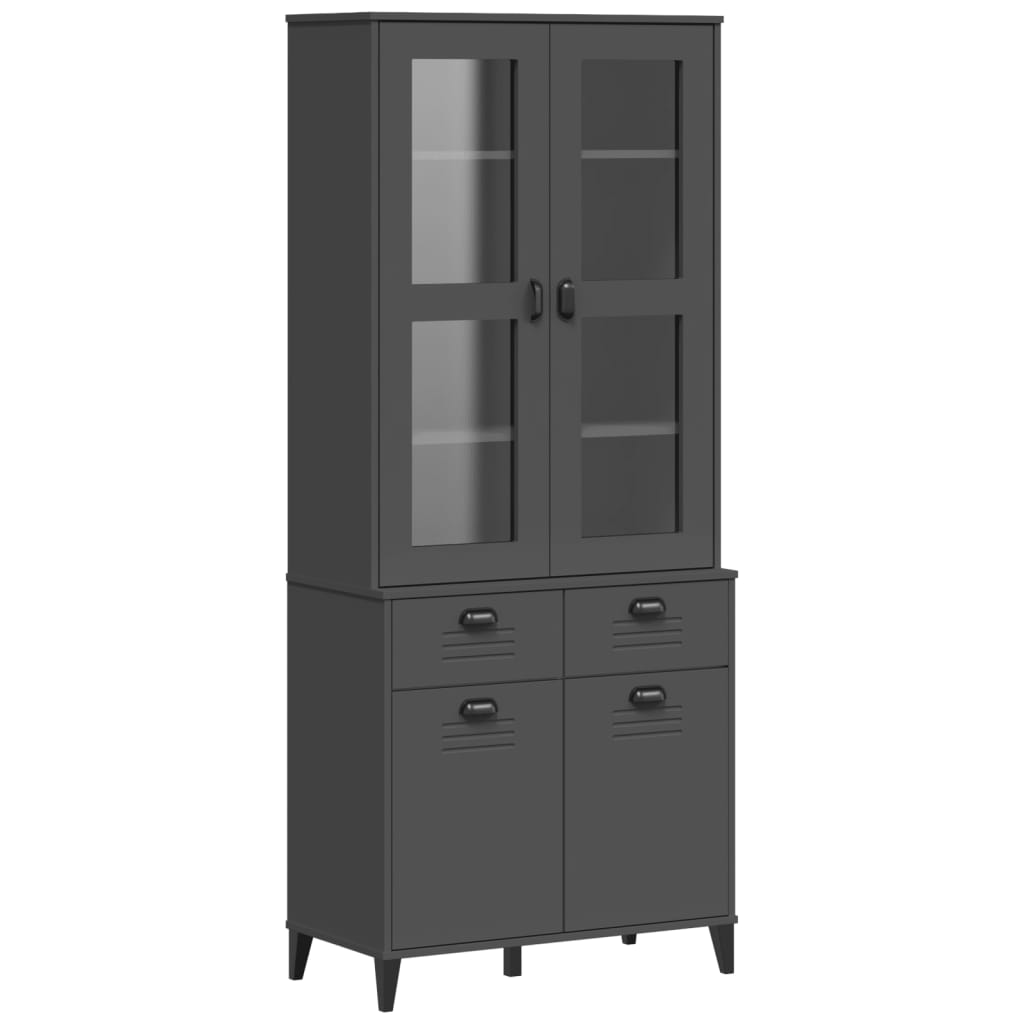 Aparador Alto Viken Madera De Pino Gris Antracita 80x40x190 Cm / Vetonek_4