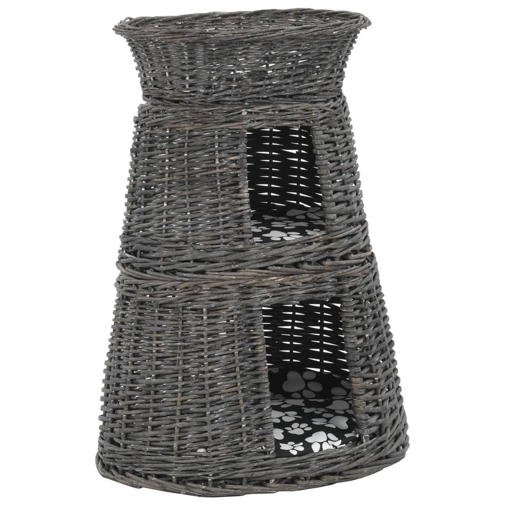 Cestas De Gatos 3 Uds Con Cojines Sauce Natural Gris 47x34x60cm_0