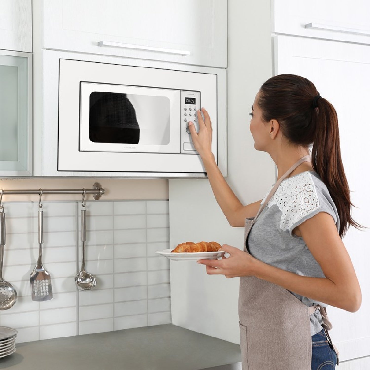 Microondas Encastrable Digital Grandheat 2000 Built-in White. 700w, Integrable, Capacidad 20 L, Grill 900 W, 9 Funciones Preconfiguradas, Quick Star_2