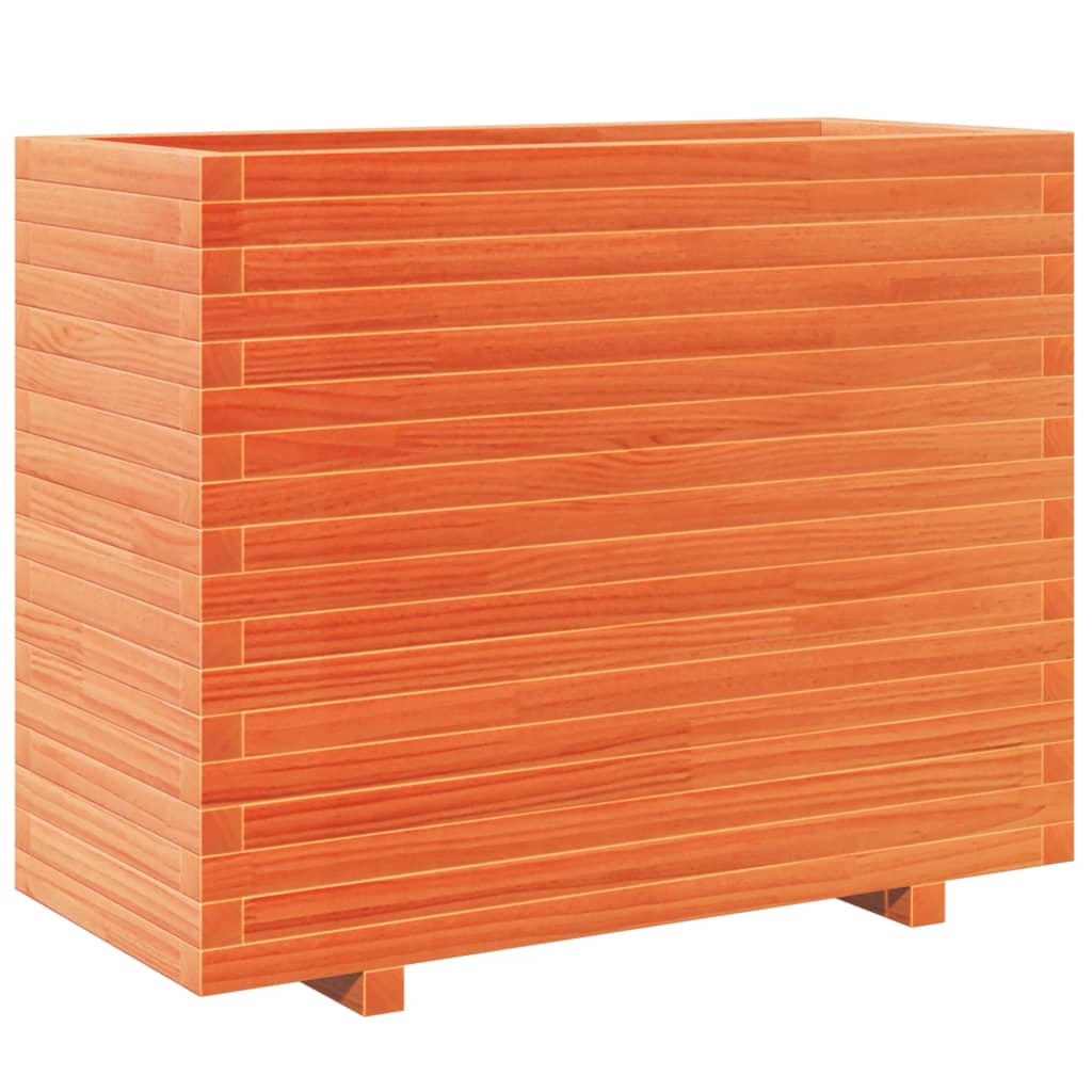 Jardinera Madera Maciza De Pino Marrón Cera 90x40x72,5 Cm_0