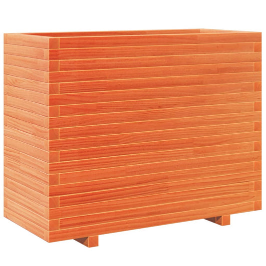 Jardinera Madera Maciza De Pino Marrón Cera 90x40x72,5 Cm_0