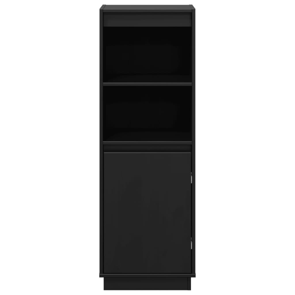 Aparador Alto De Madera Maciza De Pino Negro 37x34x110 Cm / Vetonek_0