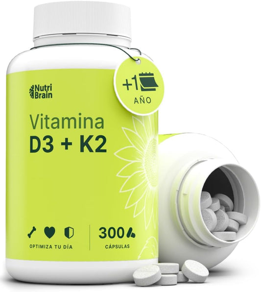 Vitamina D3 4000ui Y K2 Para Huesos E Inmunidad Nutribrain 300 Comprimidos_0