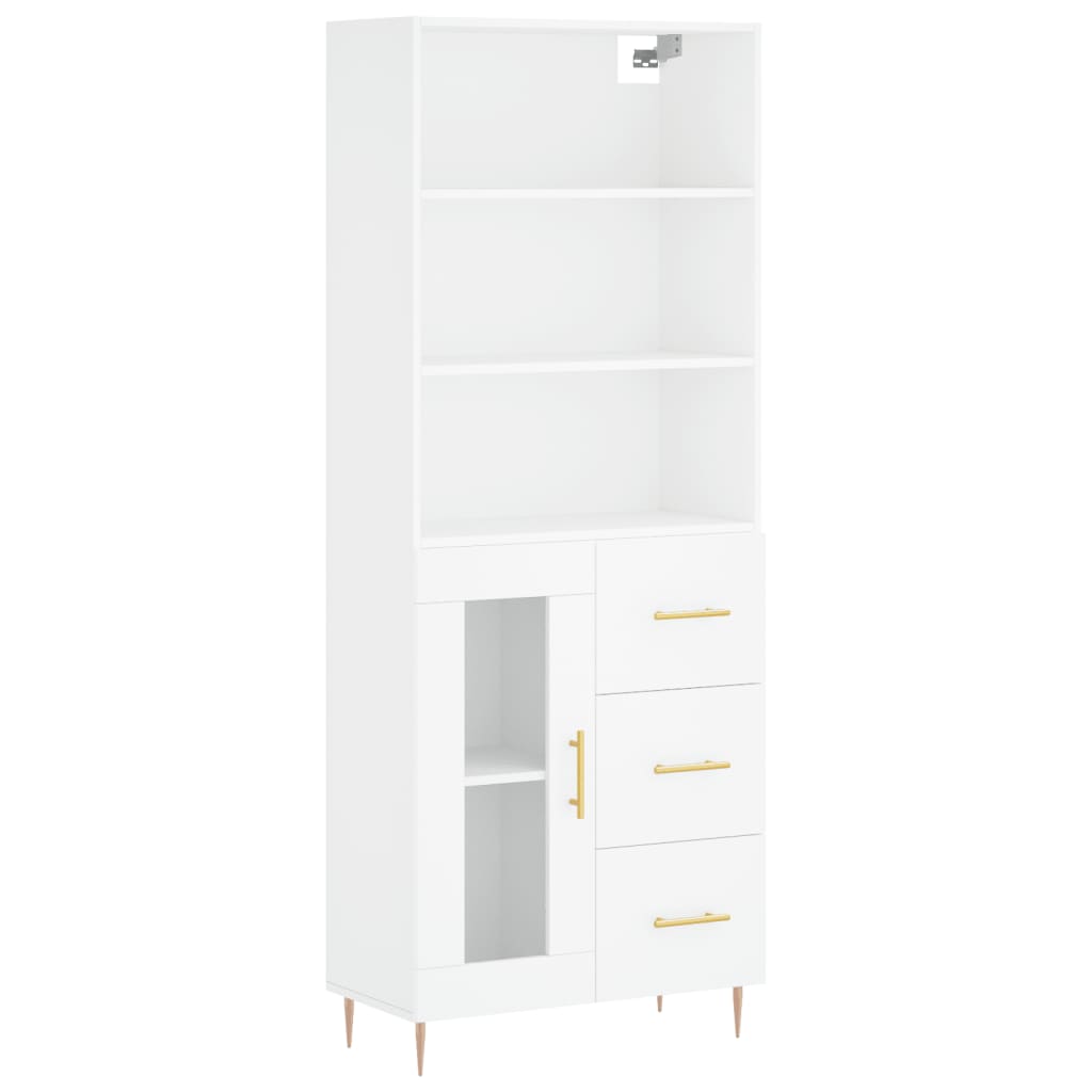 Aparador Alto Madera Contrachapada Blanco 69,5x34x180 Cm_1