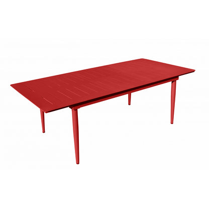 Inari Mesa De Jardín Extensible Rectangular De Aluminio Rojo Para 10 Personas 240x100xh75cm- Mobiliario De Jardín_2