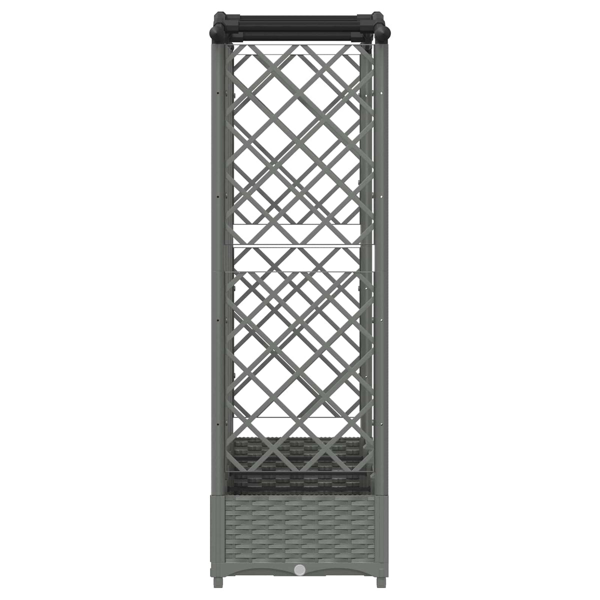 Cama Elevada Con Trellis Y Techo Gris Claro 203,5 X 40 X 123 Cm_3