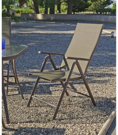 Pack De 4 Sillones O Tumbonas Plegables Acero/textilen Macao-5 Bronce_3