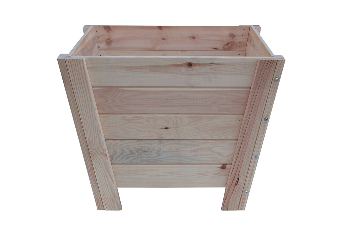Macetero Abril Cuadrado De Madera Natural De 80 X 80 X 63 Cm 10° 215l, Para Interior, Incluye Bolsa Geotextil_1
