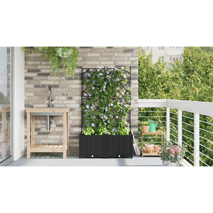 Macetero De Jardín 2 Uds. Negro 80 X 40 X 143 Cm Pp_3