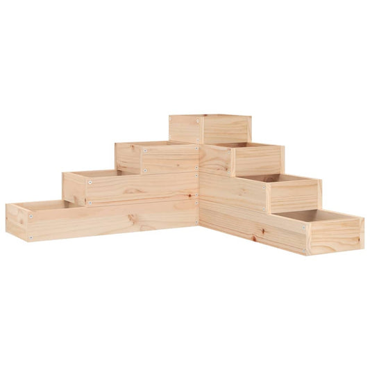 Jardinera De 4 Niveles Madera Maciza De Pino 80,5x79x36 Cm_0