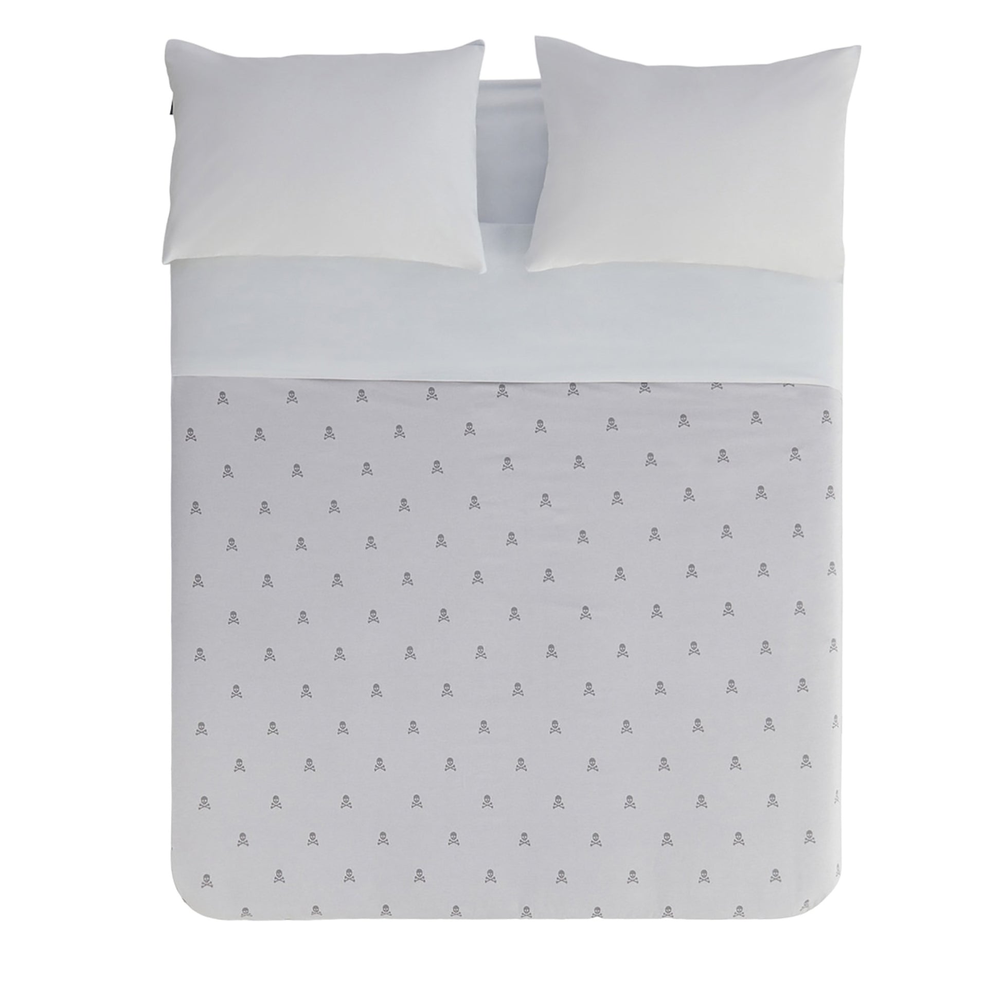 Set Cama 4pc (sábana Bajera 150x200+28cm + Sábana Encimera 230x270cm + 2 Fundas Almohada 50x85cm) 100% Algodón Gris Claro Scalpers Home_0