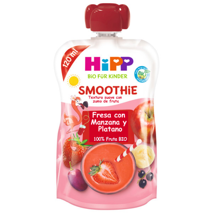 Pack de 6 Smoothies de Morango com Maçã e Banana 120g BIO