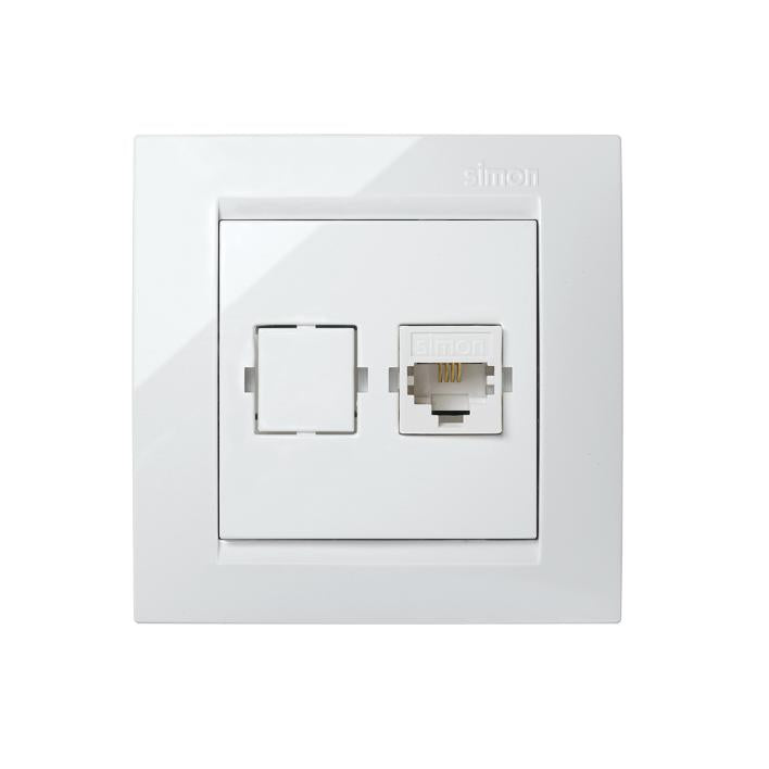 Tomada telefónica Simon 15 Branca