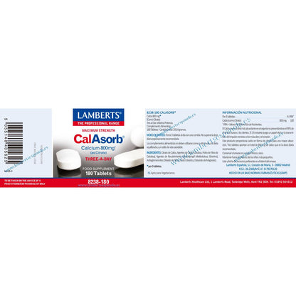 CalAsorb 180 comprimidos Lamberts 800mg