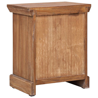 Mesita De Noche Madera De Teca Maciza 40x30x50 Cm_3