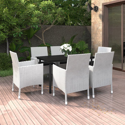 Vidaxl Set Comedor De Jardín 7 Pzas Y Cojines Ratán Sintético Y Vidrio_1