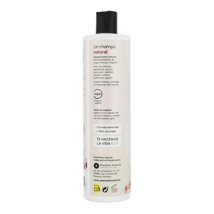 Champô intensificador de brilho com flor de hibisco e coco Planeta Huerto 500 ml