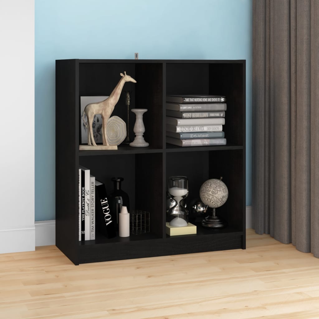 Aparador Madera Maciza De Pino Negro 70x33x76 Cm / Vetonek_1