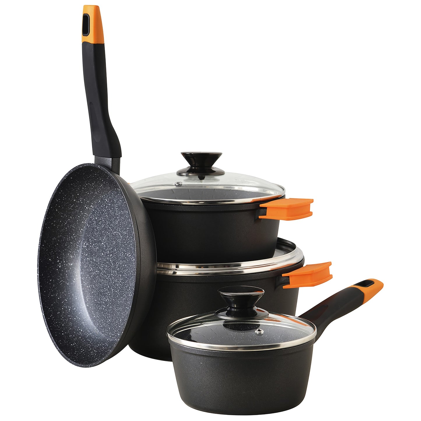 Set De 7pc Batería De Cocina En Alu Forjado+ 2 Sartenes Ø20ø28 Inducción + Olla A Presión 9l Acero Inox San Ignacio_4