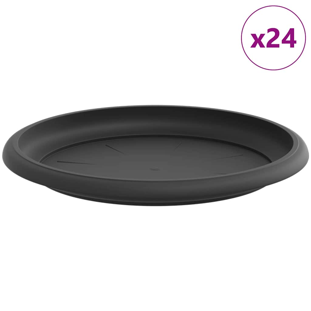 Bandeja Redonda Para Flores 24 Uds. Negro Ø 19 X 2 Cm Plástico_0
