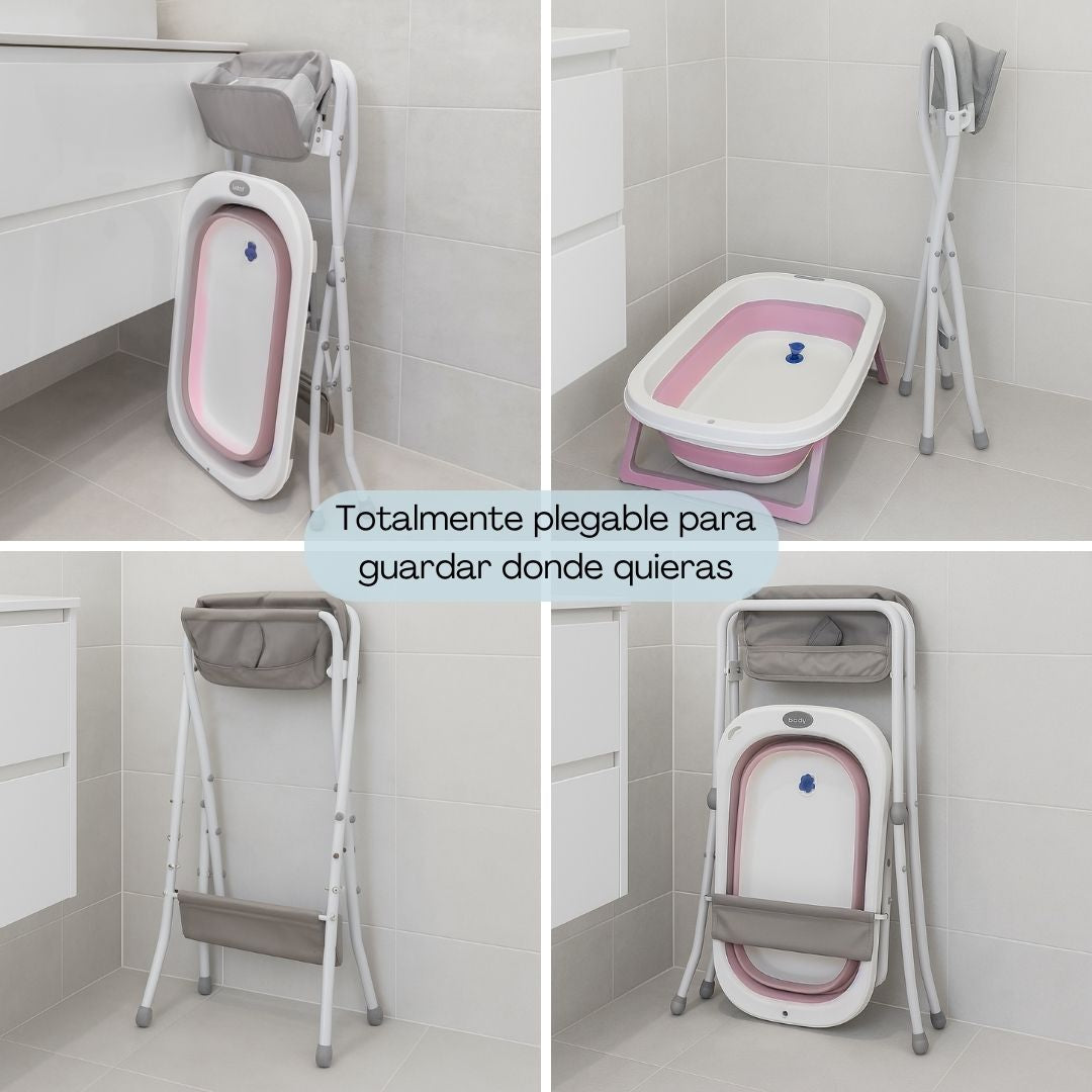 Bathby Bañera Plegable Para Bebé Con Soporte De Patas Antideslizantes (rosa)_4