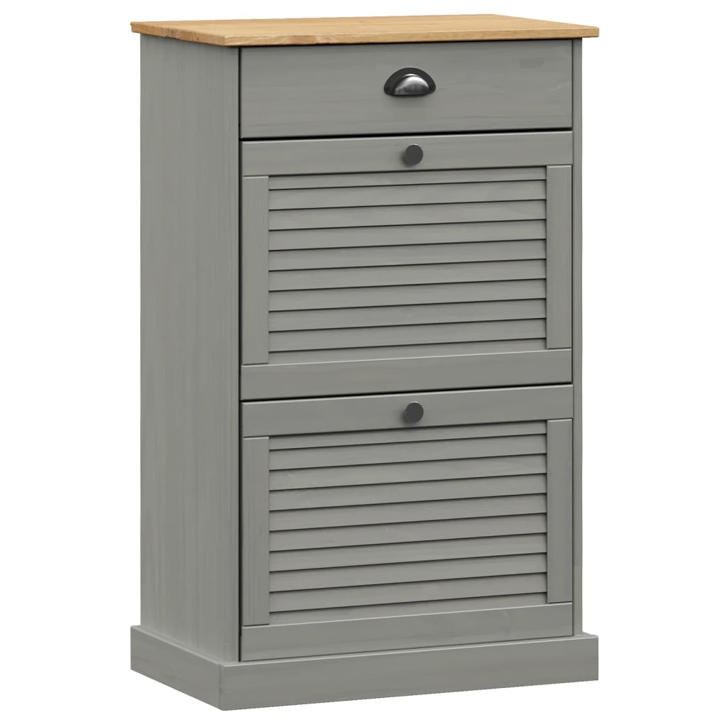 Zapatero Vigo Madera Maciza De Pino Gris 60x35x96 Cm / Vetonek_4