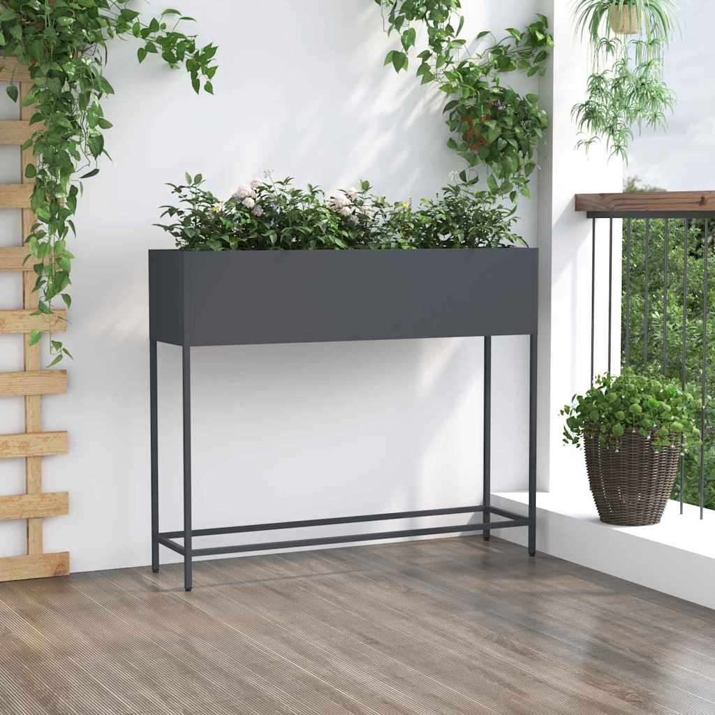 Jardinera Elevada Antracita 100 X 26 X 82 Cm Acero_3
