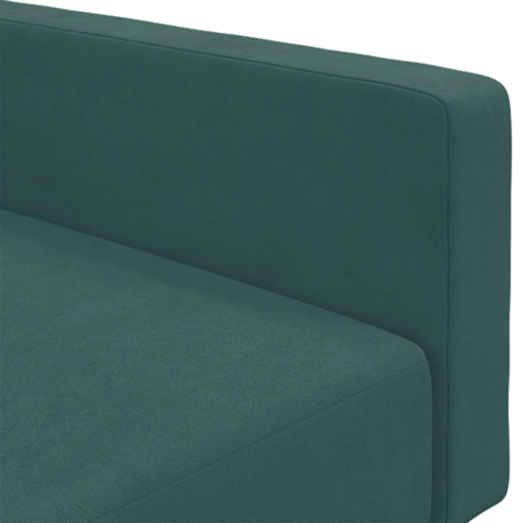 Sofá Cama De 2 Plazas Con Taburete Terciopelo Verde Oscuro / Vetonek_3