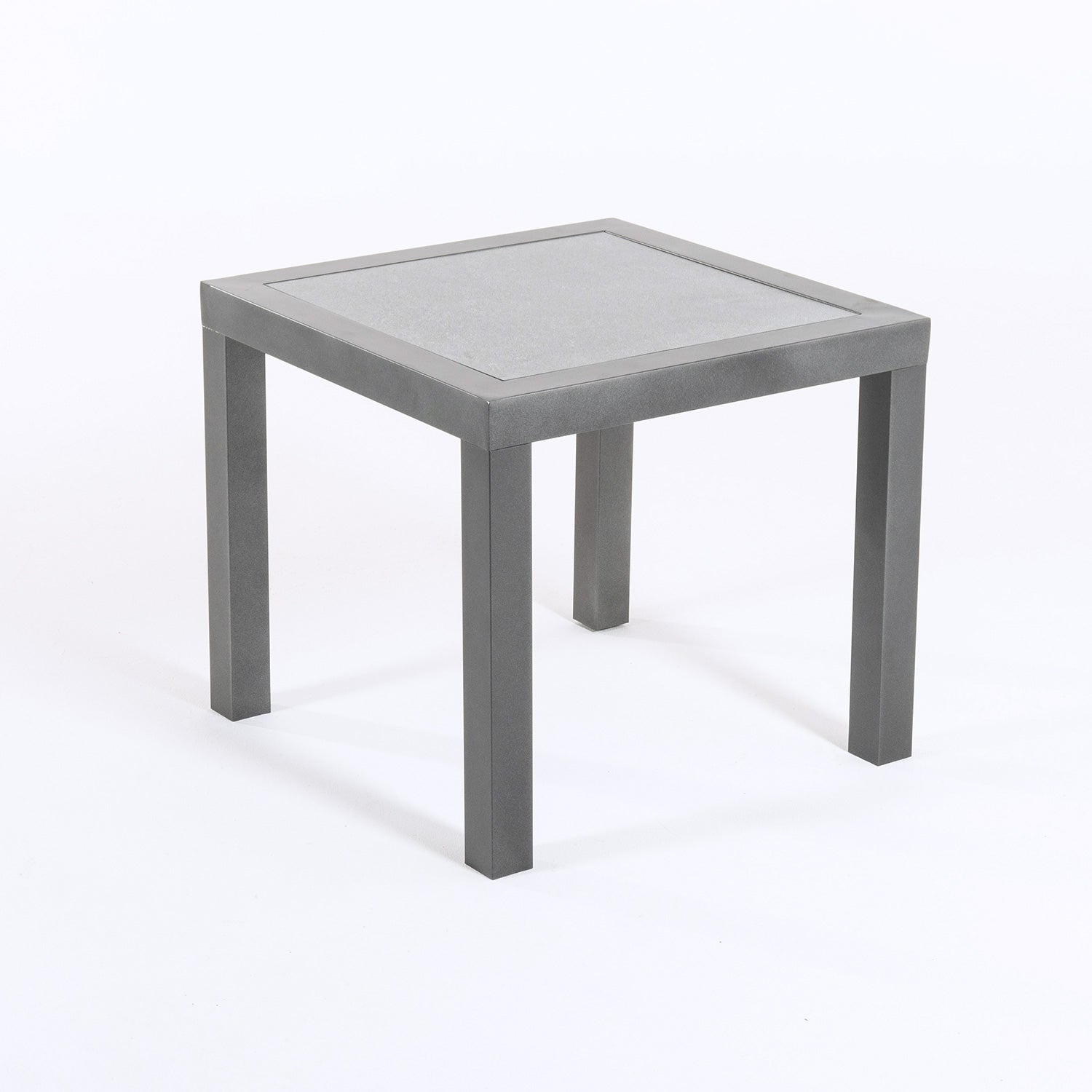 Mesa Auxiliar De Jardín, Tamaño: 50x50x45 Cm, Aluminio Reforzado Color Antracita, Tablero De Cristal Templado Estilo Cerámica_2