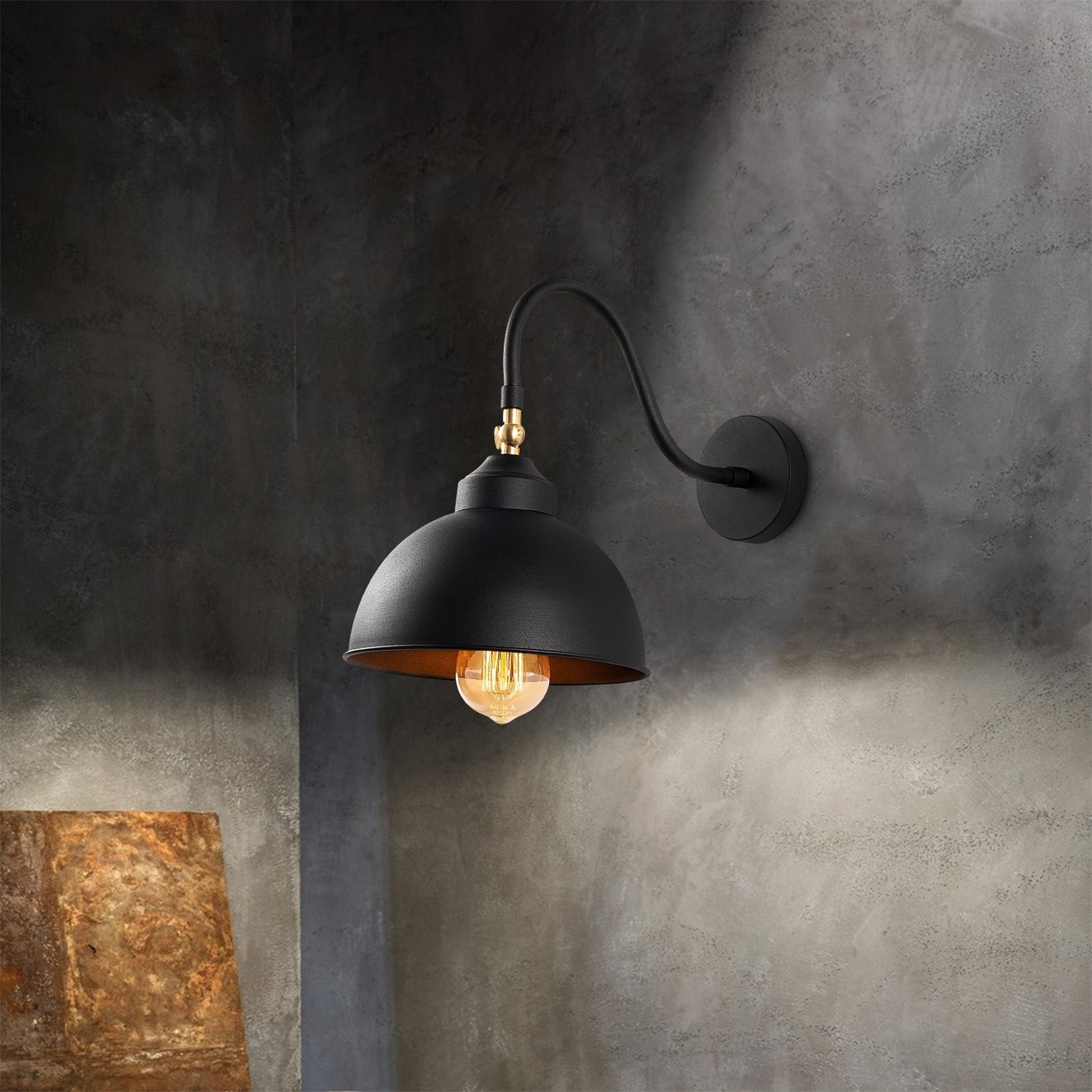 Aplique De Pared, Hierro , Negro, 21x32x28, Casquillo E 27 Max 40 W_5