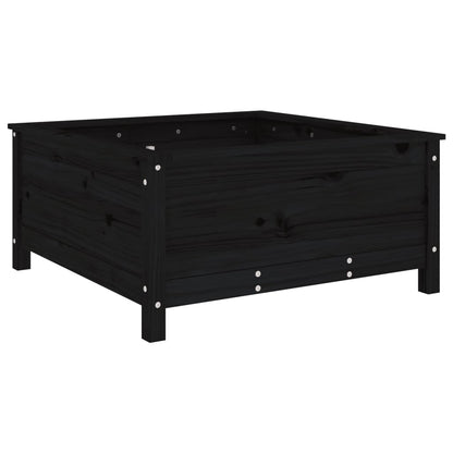 Jardinera Madera Maciza De Pino Negro 82,5x82,5x39 Cm_5