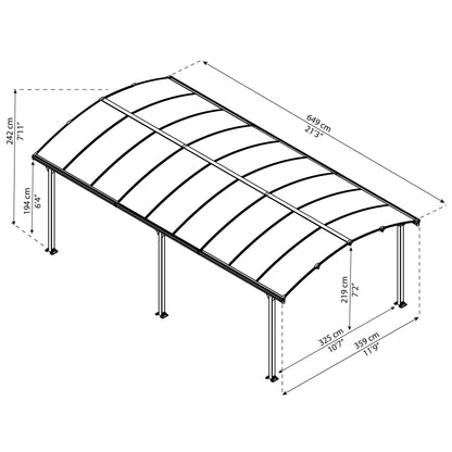 Garagem coberta Arcádia 650x360 cm Canopia da Palram 