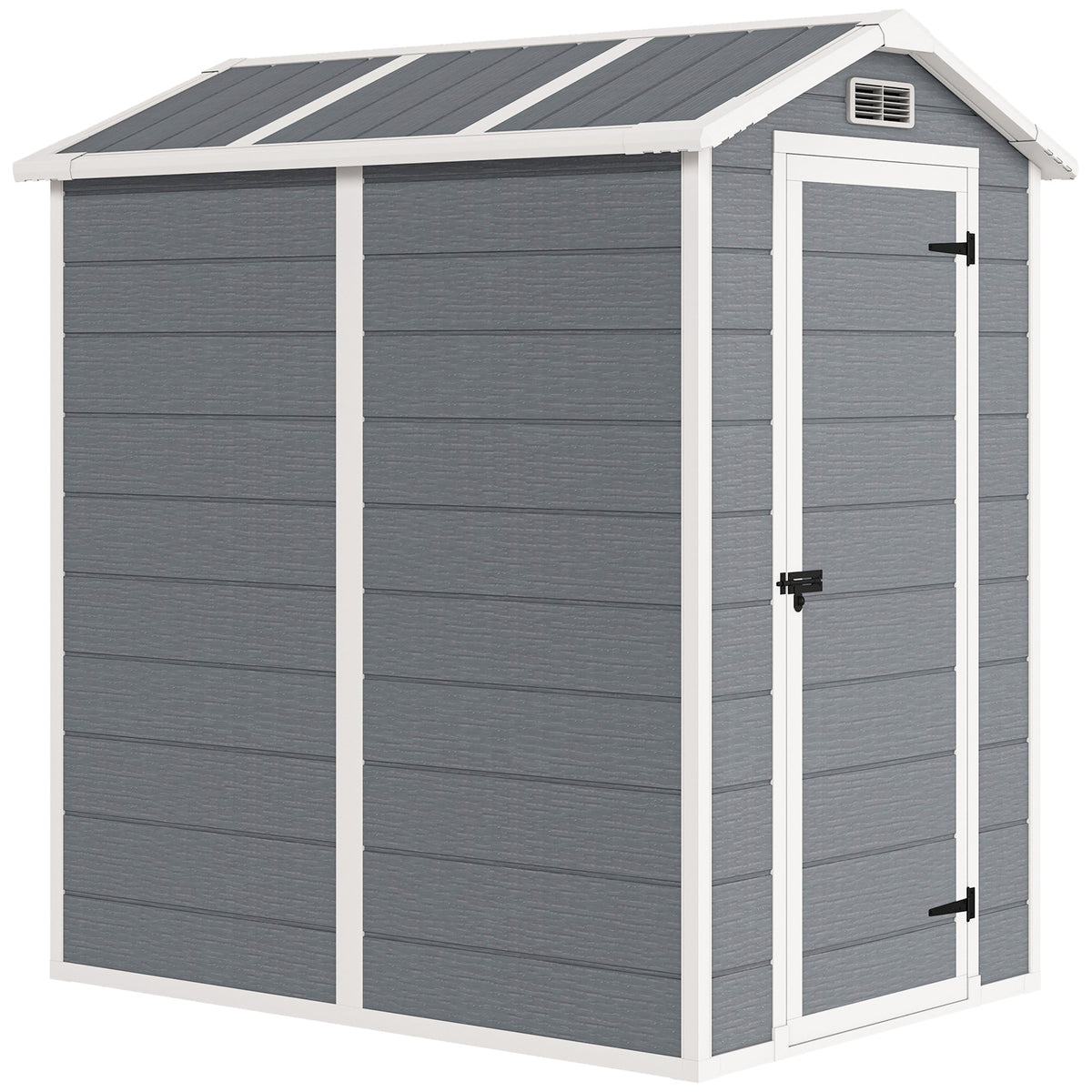 Caseta De Jardín Outsunny Pp, Aluminio Gris 131x186x198 Cm 84h-157v00gy_0