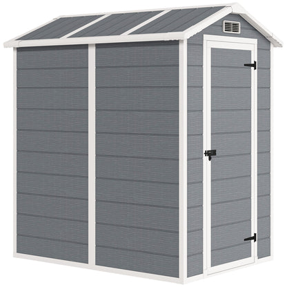 Caseta De Jardín Outsunny Pp, Aluminio Gris 131x186x198 Cm 84h-157v00gy_0