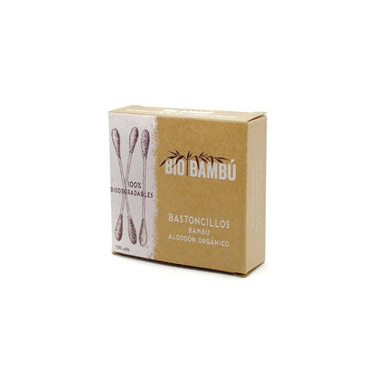 Cotonetes de algodão de bambu orgânico 100 unidades