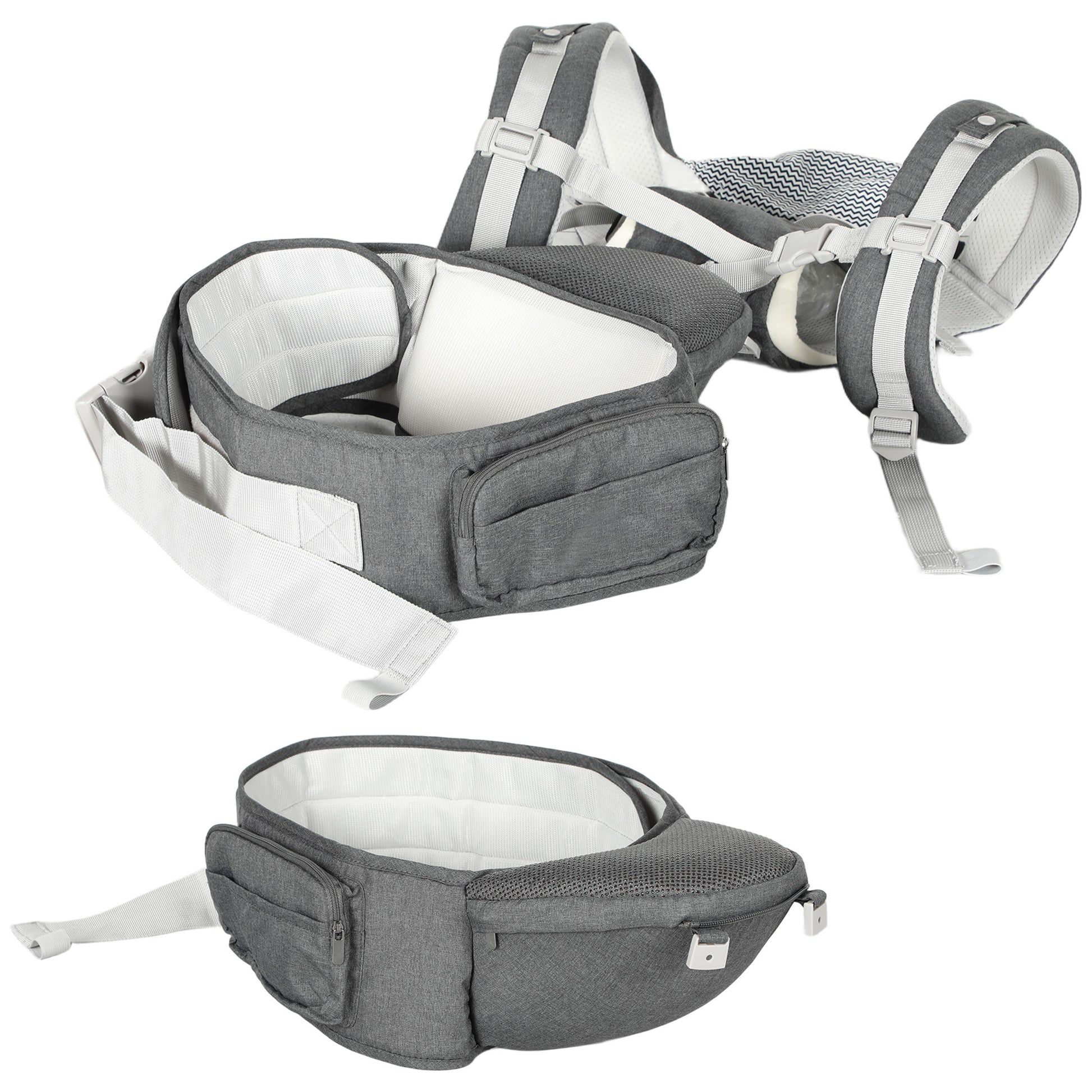 Aiyaplay Mochila Portabebés De Recién Nacido Hasta 36 Meses Carga 15 Kg Gris_0
