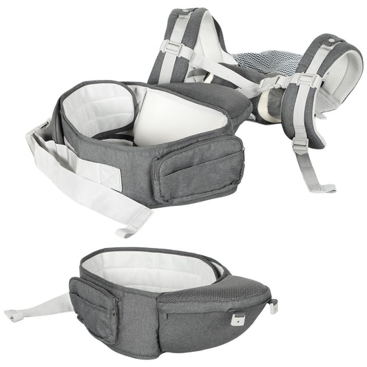 Aiyaplay Mochila Portabebés De Recién Nacido Hasta 36 Meses Carga 15 Kg Gris_0