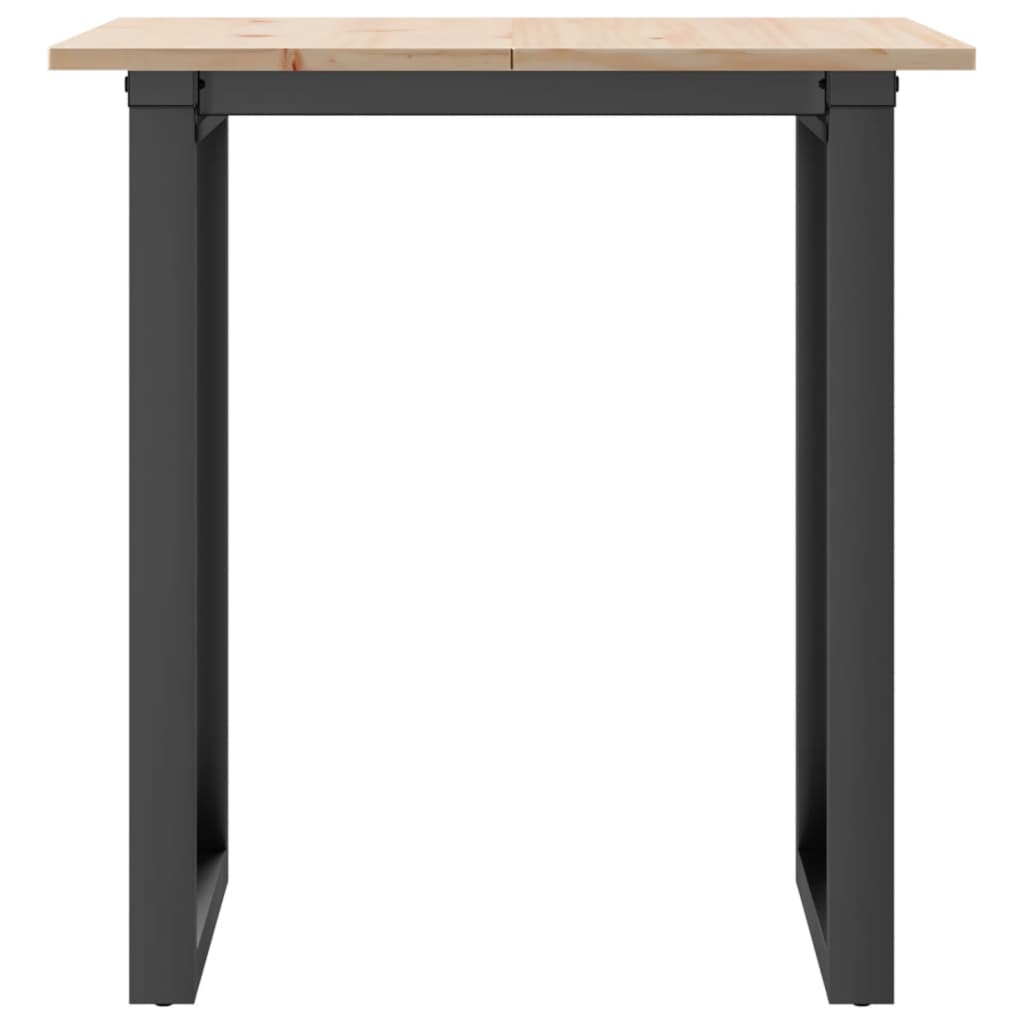 Mesa De Comedor Marco O Madera Maciza Pino Y Acero 70x70x75 Cm_2