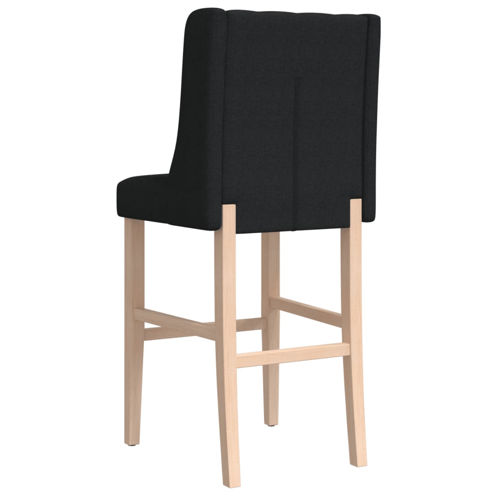 Taburetes Altos 2 Uds Madera Maciza De Caucho Y Tela_5