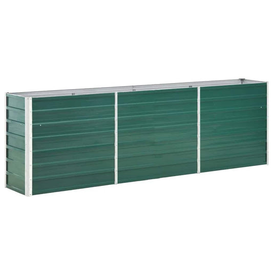 Arriate De Jardín De Acero Galvanizado Verde 240x40x77 Cm_0