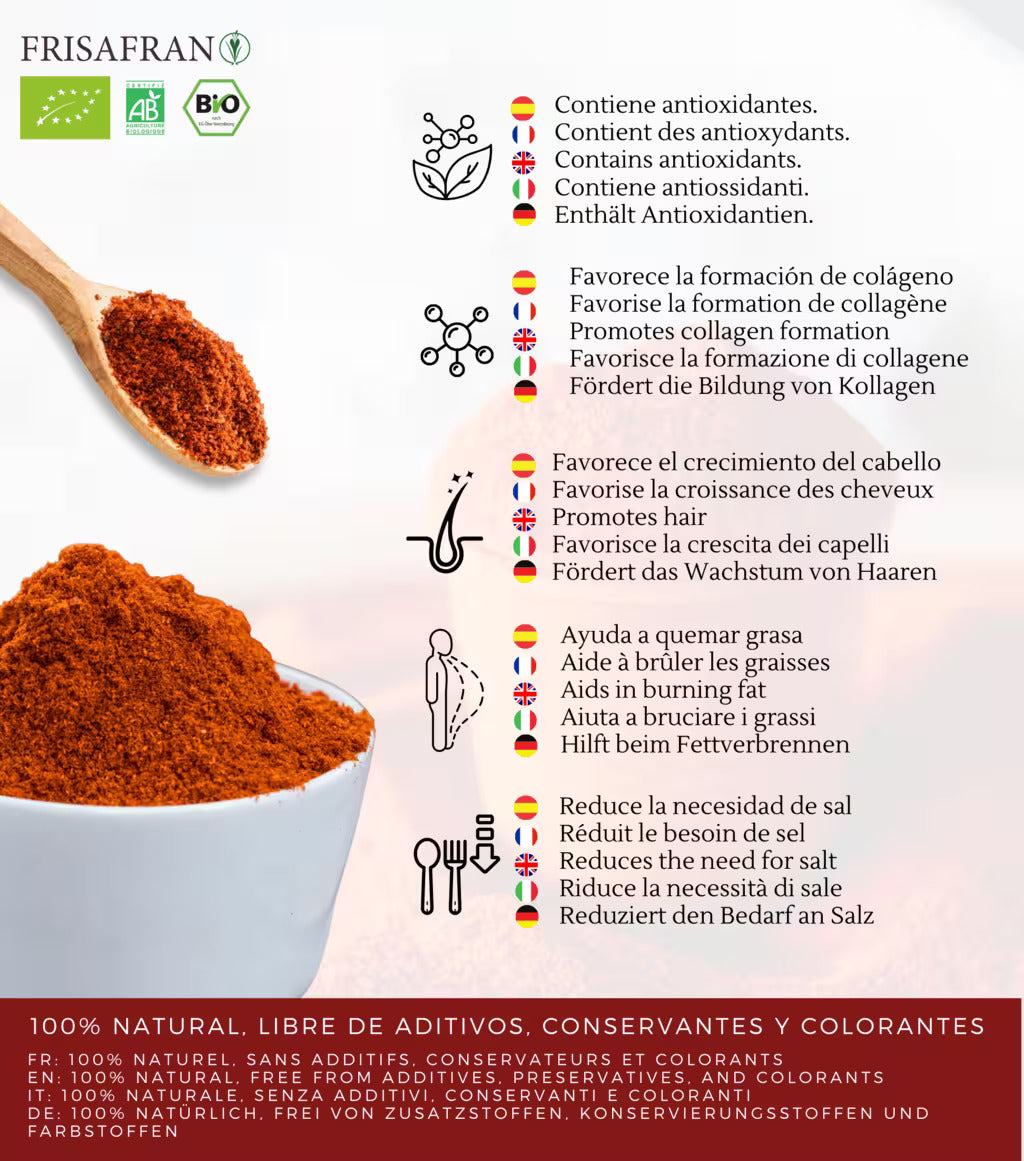 Pimentón En Polvo Ecológico | Sabor Ahumado Dulce 500 G_4