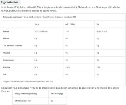 Malato De Citrulina Biotech 300 G Manzana_5