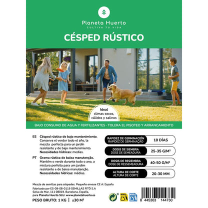 Sementes de Relva Rústica Planeta Huerto 1 kg