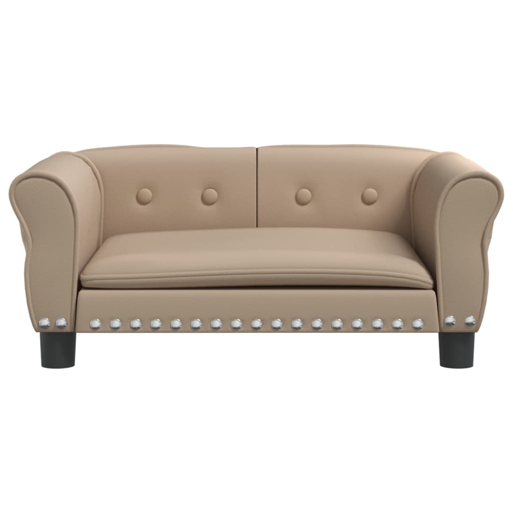 Cama Para Perros De Cuero Sintético Color Capuchino 70x45x30 Cm / Vetonek_4